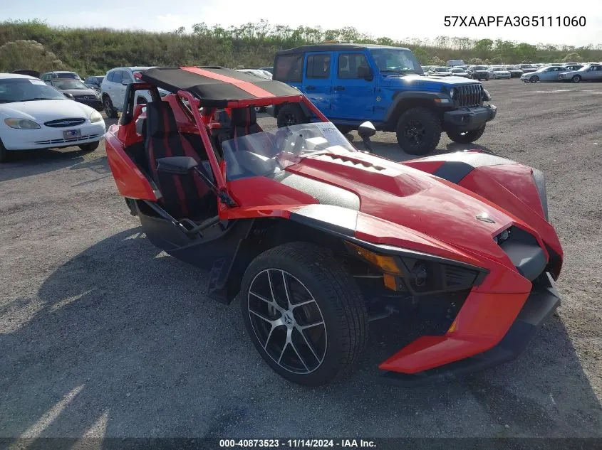 2016 Polaris Slingshot Sl VIN: 57XAAPFA3G5111060 Lot: 40873523