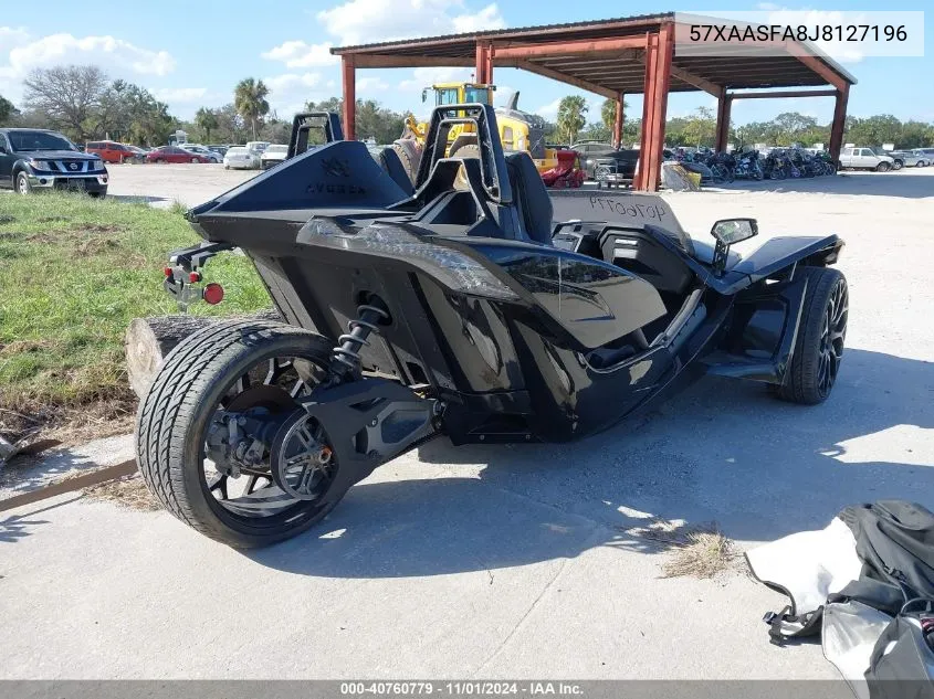 2018 Polaris Slingshot VIN: 57XAASFA8J8127196 Lot: 40760779