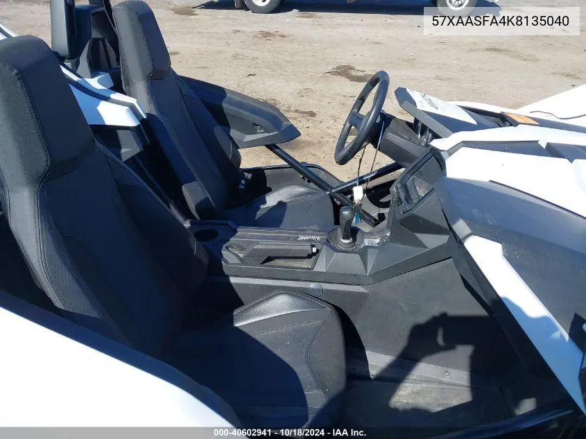 2019 Polaris Slingshot VIN: 57XAASFA4K8135040 Lot: 40602941