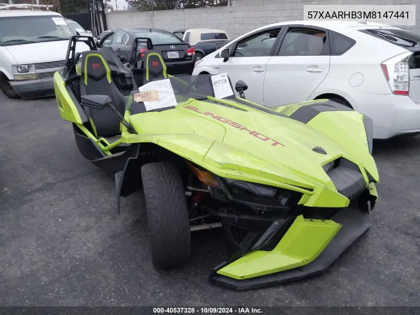 2021 Polaris Slingshot R/Le VIN: 57XAARHB3M8147441 Lot: 40537328