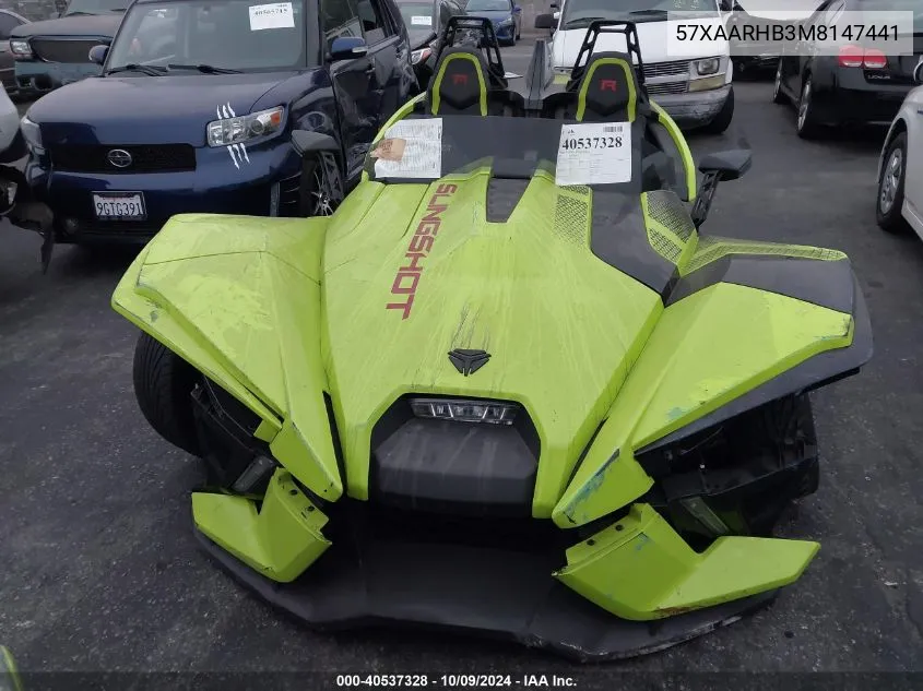 2021 Polaris Slingshot R/Le VIN: 57XAARHB3M8147441 Lot: 40537328