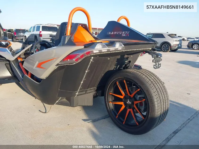 2022 Polaris Slingshot Slr VIN: 57XAAFHB5N8149661 Lot: 40537645