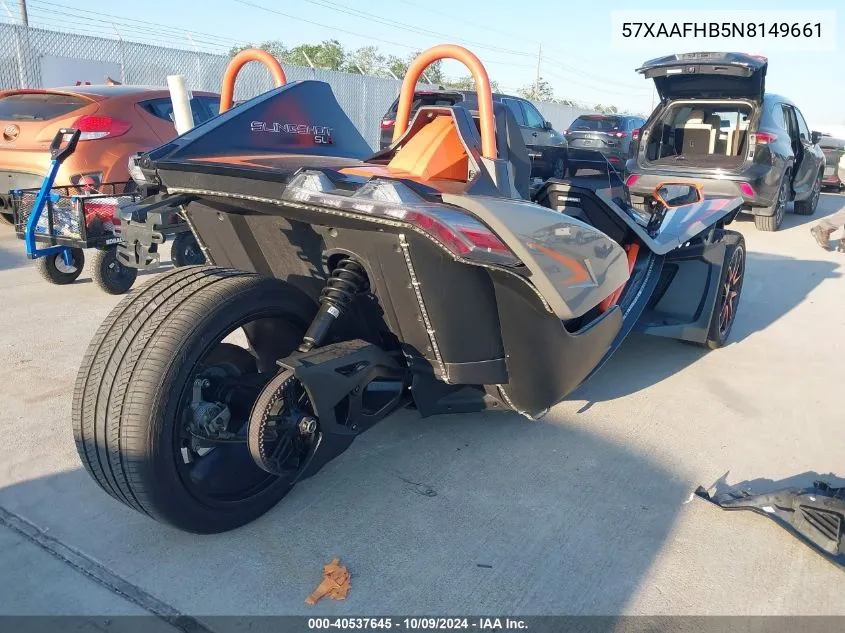 2022 Polaris Slingshot Slr VIN: 57XAAFHB5N8149661 Lot: 40537645