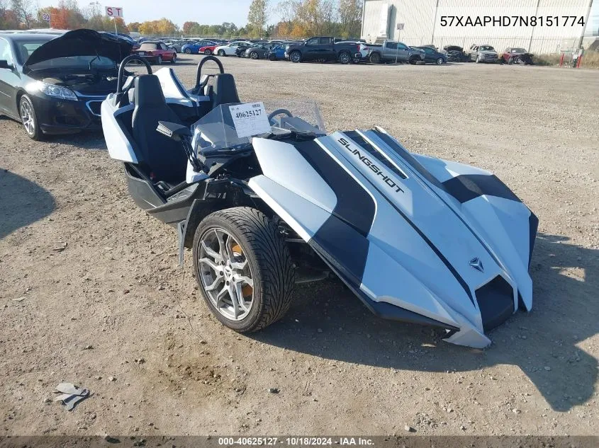 2022 Polaris Slingshot Sl VIN: 57XAAPHD7N8151774 Lot: 40625127