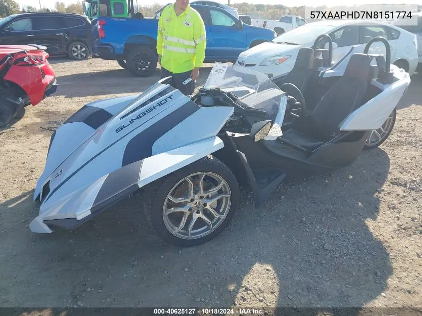 2022 Polaris Slingshot Sl VIN: 57XAAPHD7N8151774 Lot: 40625127