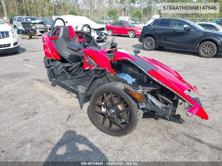 2022 Polaris Slingshot S With Technology Package VIN: 57XAATHD6N8147546 Lot: 40704645