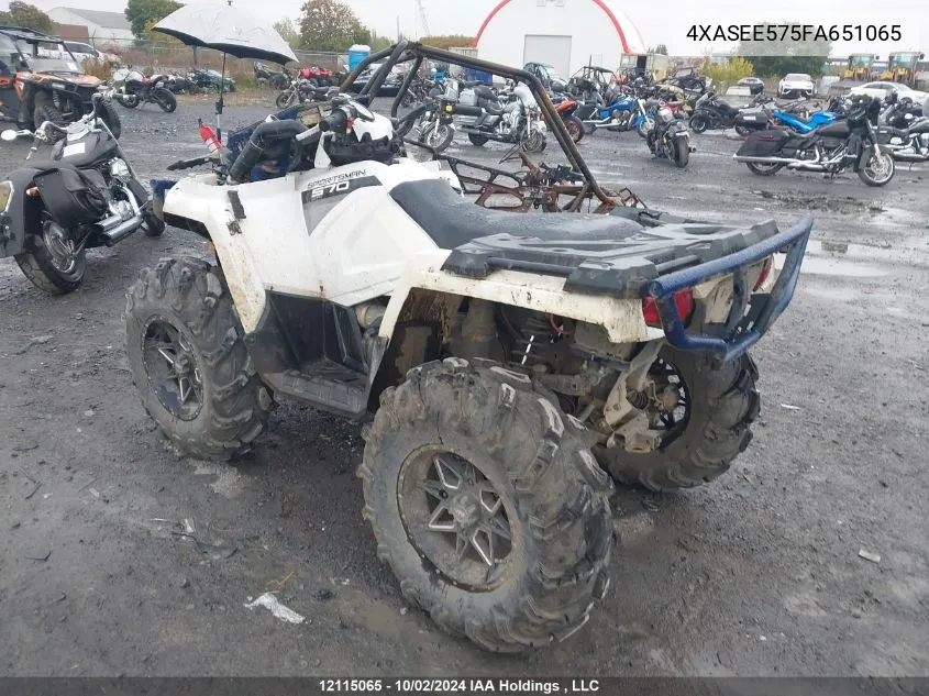 2015 Polaris Sportsman 570 Eps VIN: 4XASEE575FA651065 Lot: 12115065