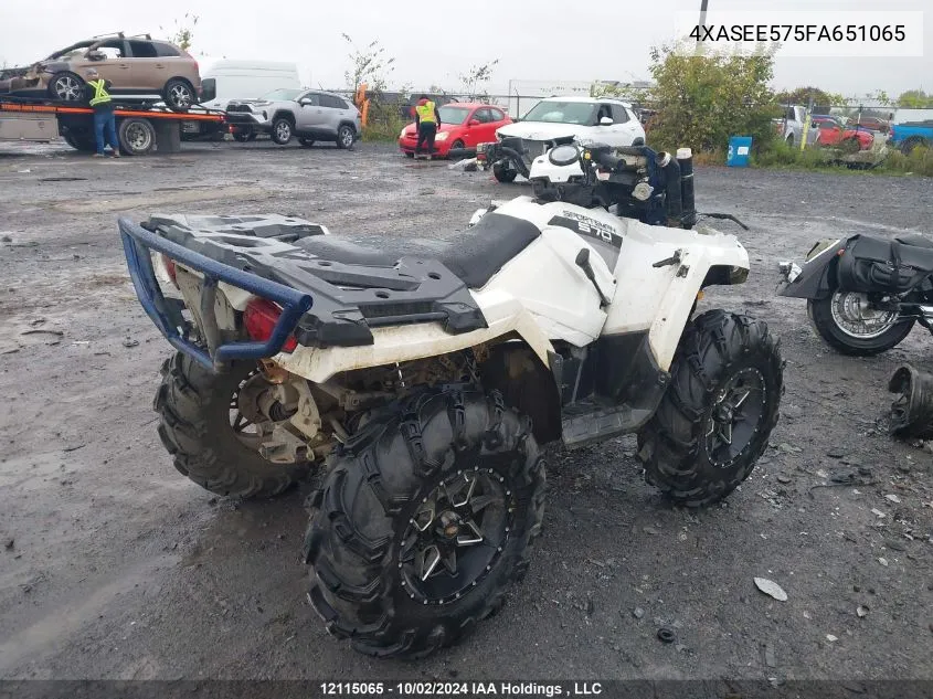 2015 Polaris Sportsman 570 Eps VIN: 4XASEE575FA651065 Lot: 12115065