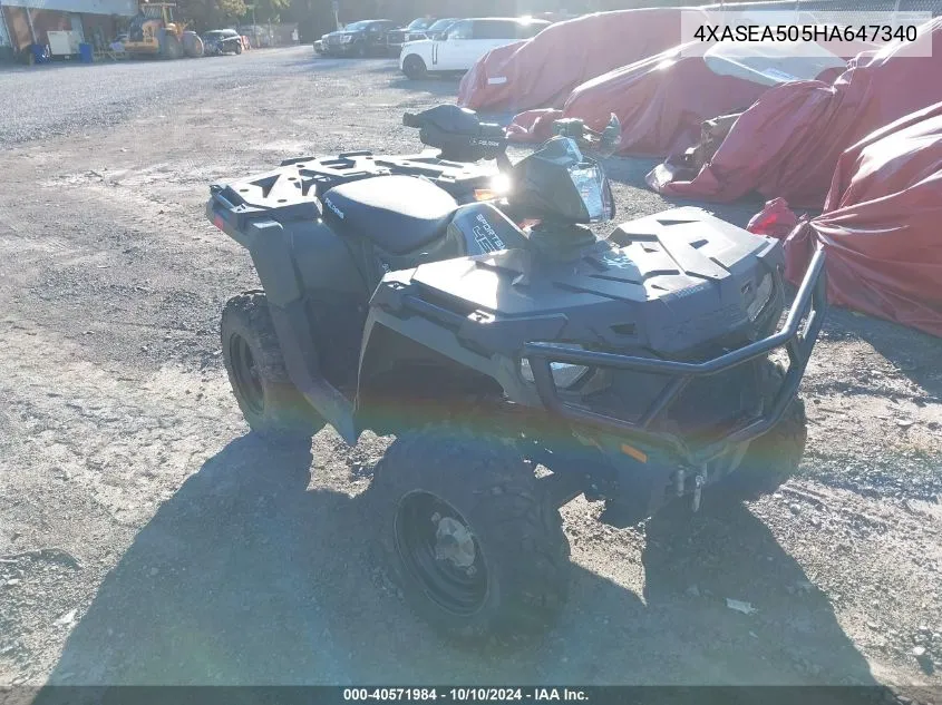 2017 Polaris Sportsman 450 H.o. VIN: 4XASEA505HA647340 Lot: 40571984