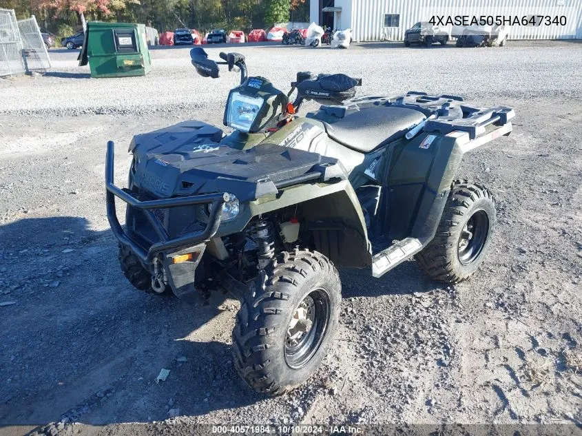 2017 Polaris Sportsman 450 H.o. VIN: 4XASEA505HA647340 Lot: 40571984