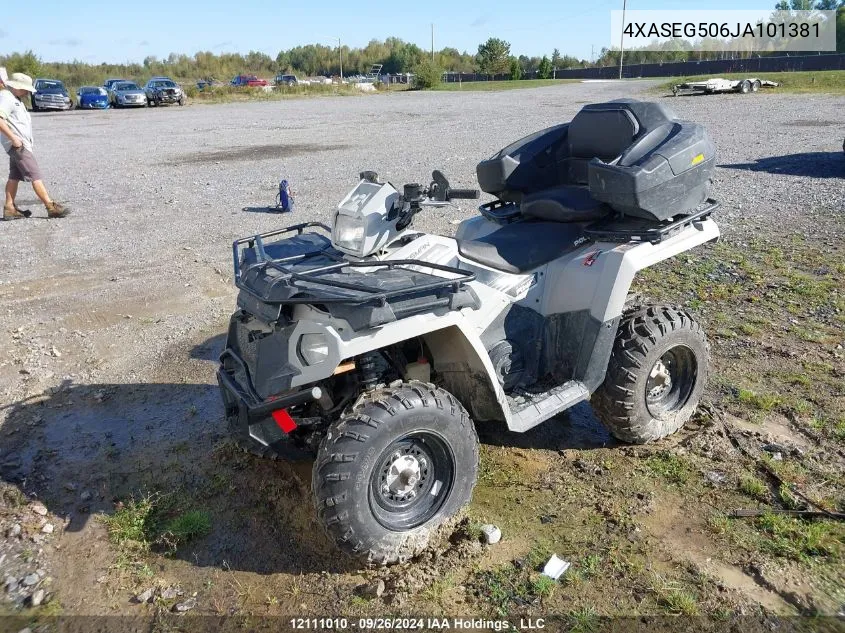 2018 Polaris Sportsman 450 H.o. Utility Edition VIN: 4XASEG506JA101381 Lot: 12111010