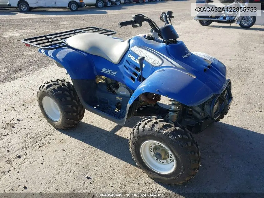 2002 Polaris Trail Boss 325 VIN: 4XACA32A422855753 Lot: 40549449