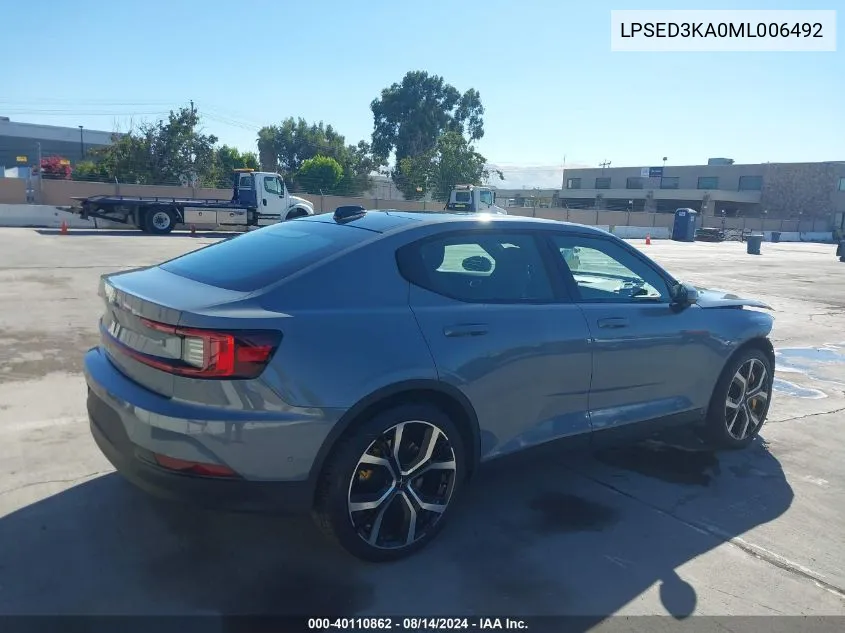 2021 Polestar 2 Launch Edition VIN: LPSED3KA0ML006492 Lot: 40110862