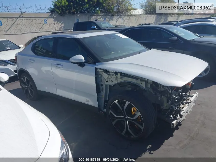 2021 Polestar 2 VIN: LPSED3KAXML008962 Lot: 40187359