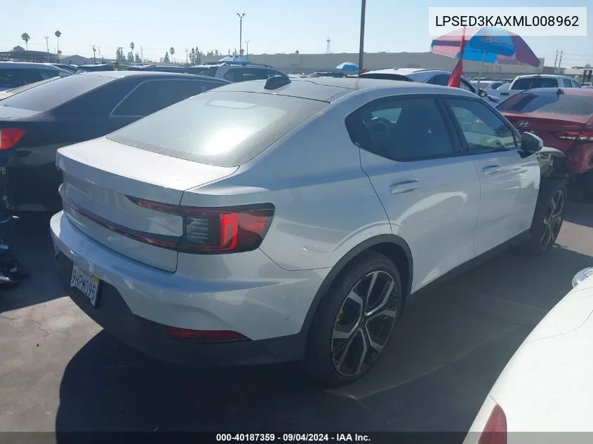 2021 Polestar 2 VIN: LPSED3KAXML008962 Lot: 40187359