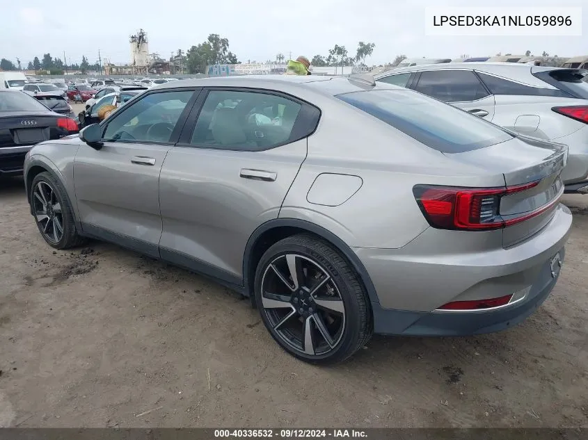 2022 Polestar 2 Long Range Dual Motor VIN: LPSED3KA1NL059896 Lot: 40336532