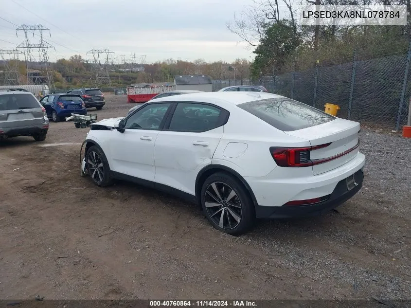 2022 Polestar 2 Long Range Dual Motor VIN: LPSED3KA8NL078784 Lot: 40760864