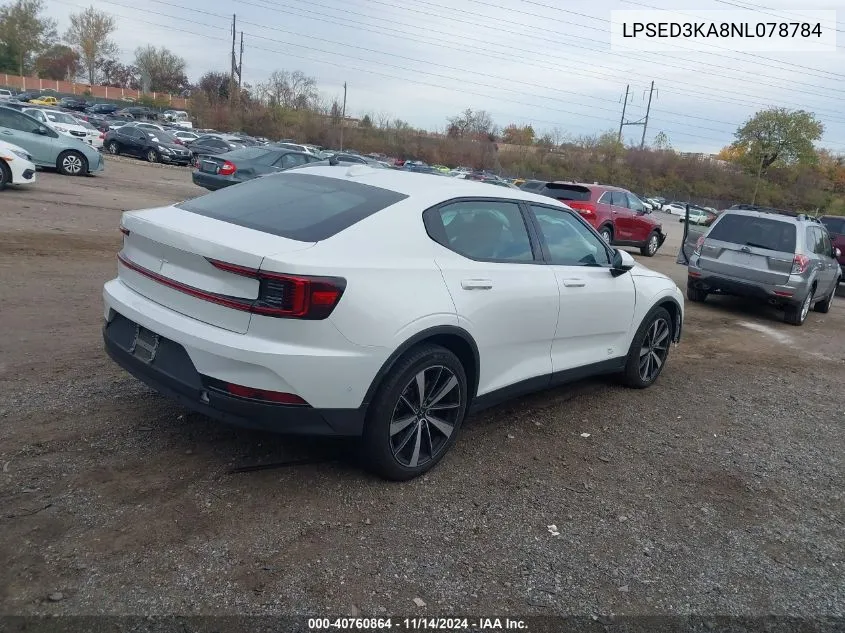 2022 Polestar 2 Long Range Dual Motor VIN: LPSED3KA8NL078784 Lot: 40760864