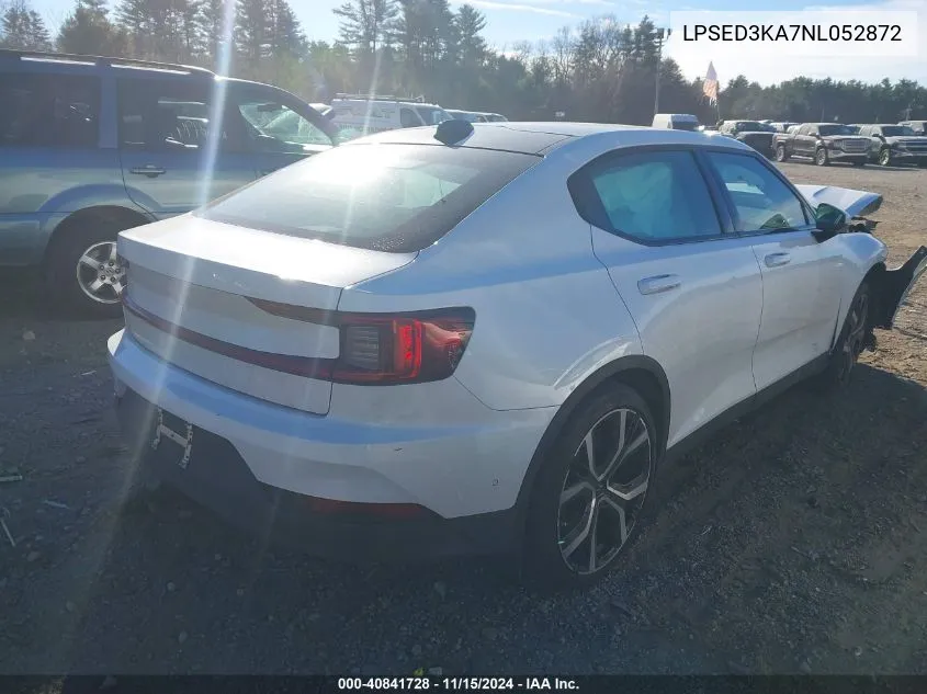 2022 Polestar 2 Long Range Dual Motor VIN: LPSED3KA7NL052872 Lot: 40841728