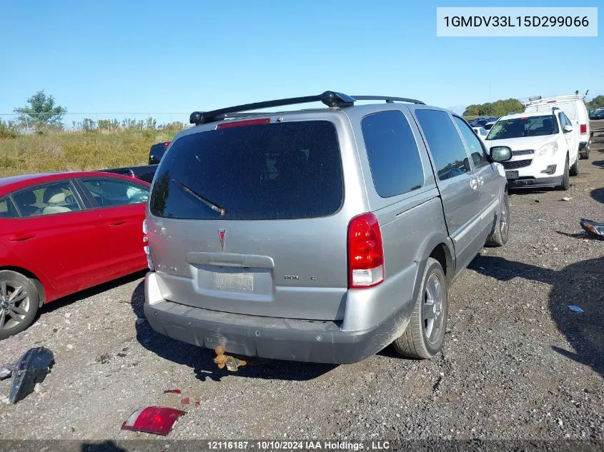 2005 Pontiac Montana Sv6 VIN: 1GMDV33L15D299066 Lot: 12116187