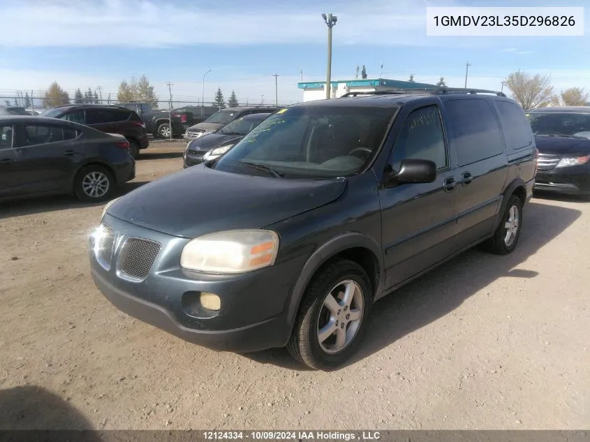 2005 Pontiac Montana Sv6 VIN: 1GMDV23L35D296826 Lot: 12124334