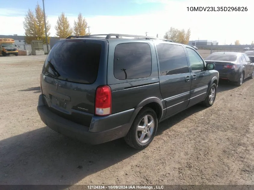 2005 Pontiac Montana Sv6 VIN: 1GMDV23L35D296826 Lot: 12124334