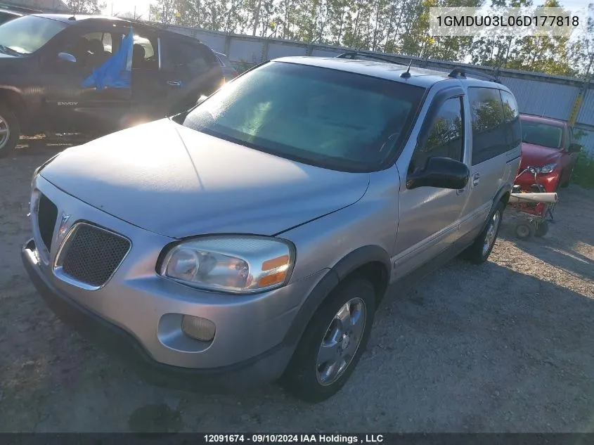 2006 Pontiac Montana Sv6 VIN: 1GMDU03L06D177818 Lot: 12091674