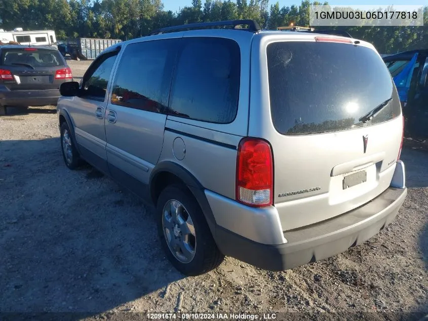 2006 Pontiac Montana Sv6 VIN: 1GMDU03L06D177818 Lot: 12091674