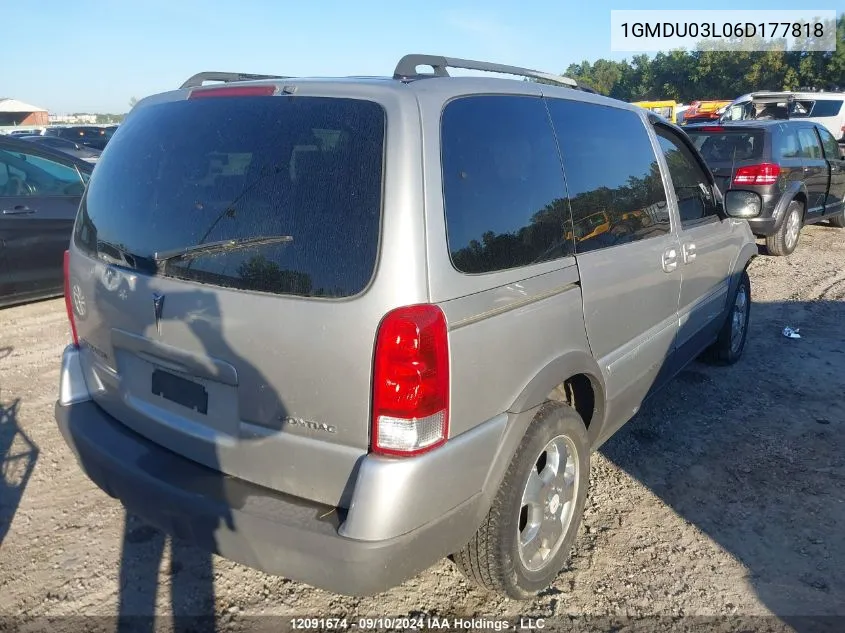 2006 Pontiac Montana Sv6 VIN: 1GMDU03L06D177818 Lot: 12091674