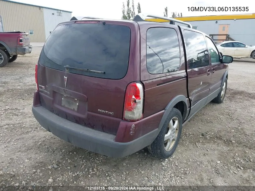 2006 Pontiac Montana Sv6 VIN: 1GMDV33L06D135535 Lot: 12103715