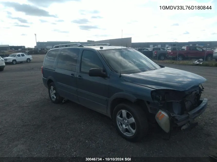 2006 Pontiac Montana Sv6 VIN: 1GMDV33L76D180844 Lot: 30046734