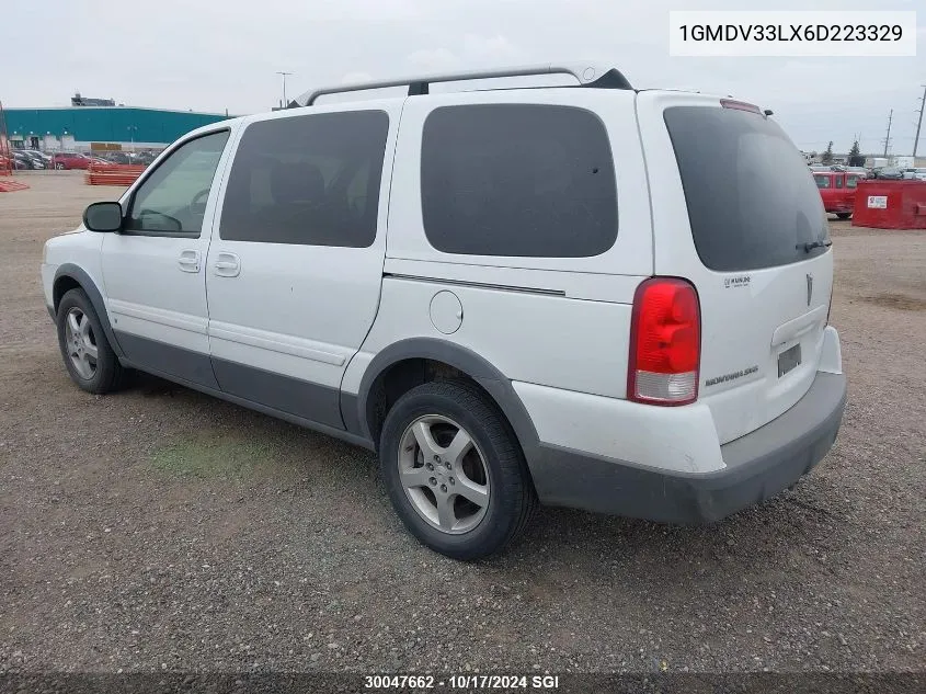 2006 Pontiac Montana Sv6 VIN: 1GMDV33LX6D223329 Lot: 30047662