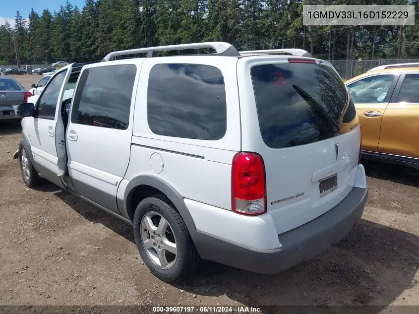 2006 Pontiac Montana Sv6 VIN: 1GMDV33L16D152229 Lot: 39607197