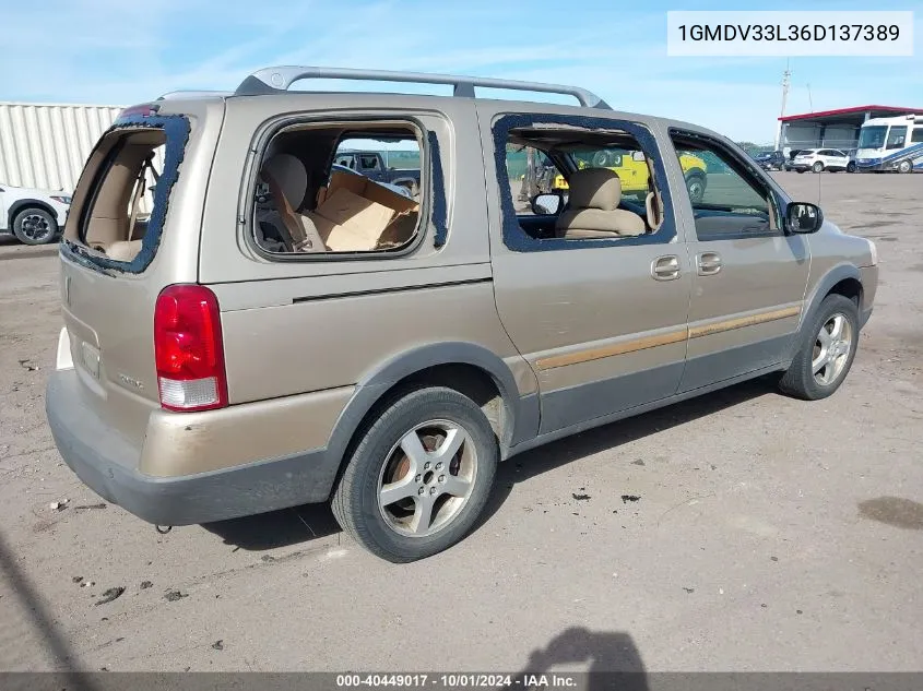 2006 Pontiac Montana Sv6 Sv6 VIN: 1GMDV33L36D137389 Lot: 40449017