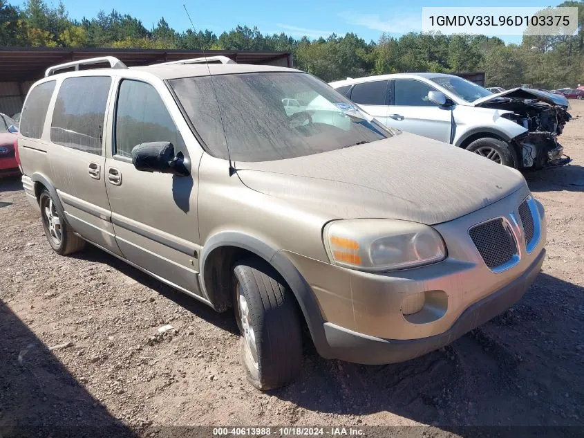 2006 Pontiac Montana Sv6 VIN: 1GMDV33L96D103375 Lot: 40613988