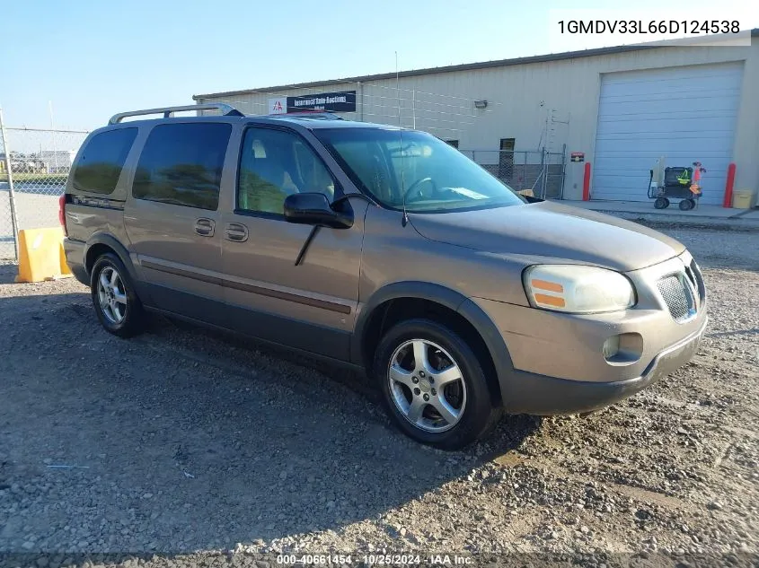 2006 Pontiac Montana Sv6 VIN: 1GMDV33L66D124538 Lot: 40661454