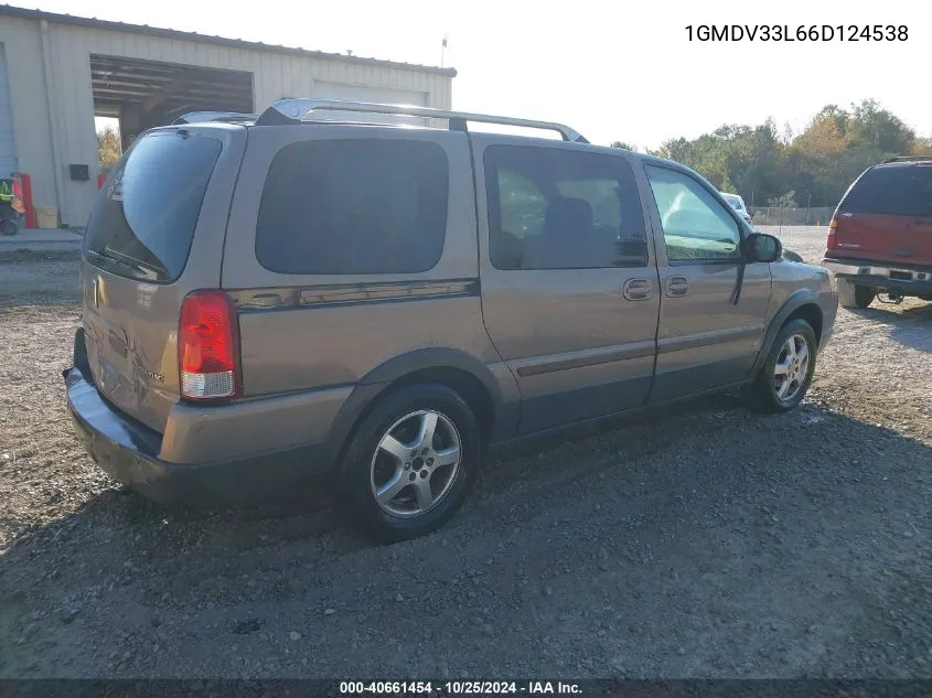 2006 Pontiac Montana Sv6 VIN: 1GMDV33L66D124538 Lot: 40661454