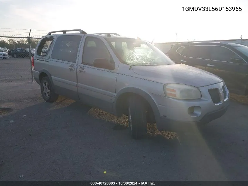 2006 Pontiac Montana Sv6 VIN: 1GMDV33L56D153965 Lot: 40720803