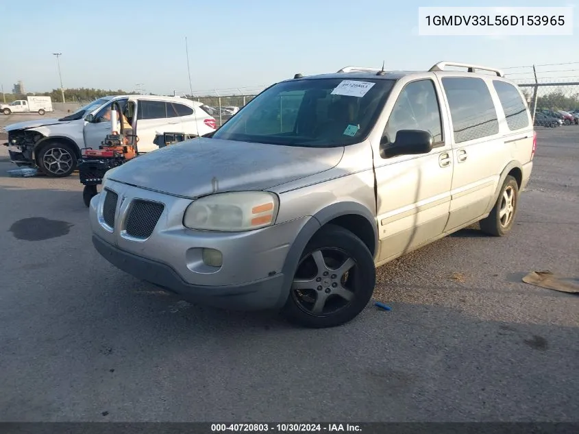 2006 Pontiac Montana Sv6 VIN: 1GMDV33L56D153965 Lot: 40720803