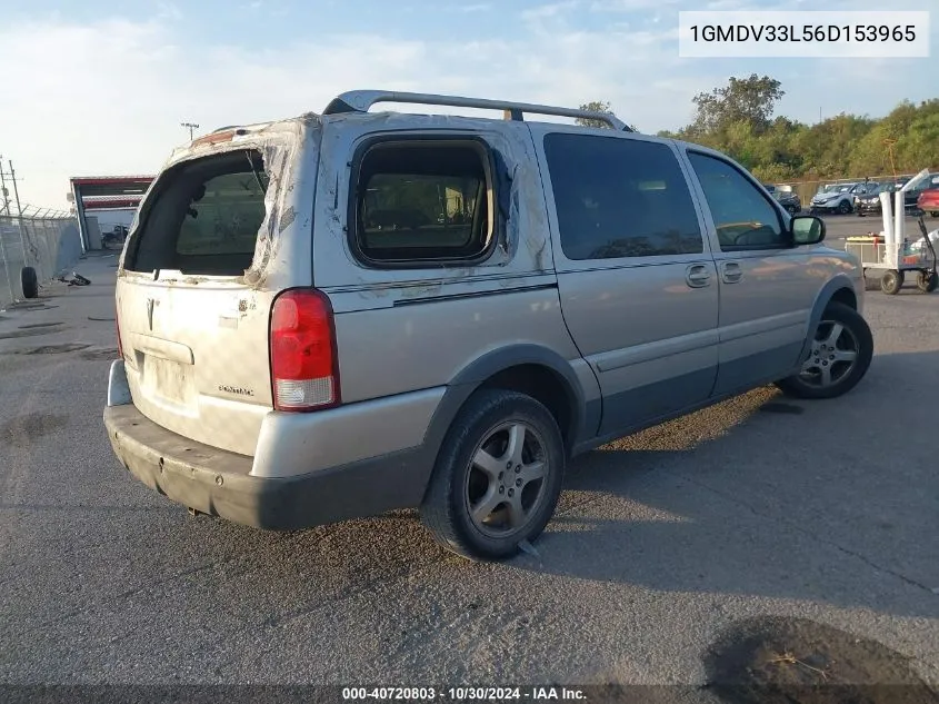 2006 Pontiac Montana Sv6 VIN: 1GMDV33L56D153965 Lot: 40720803