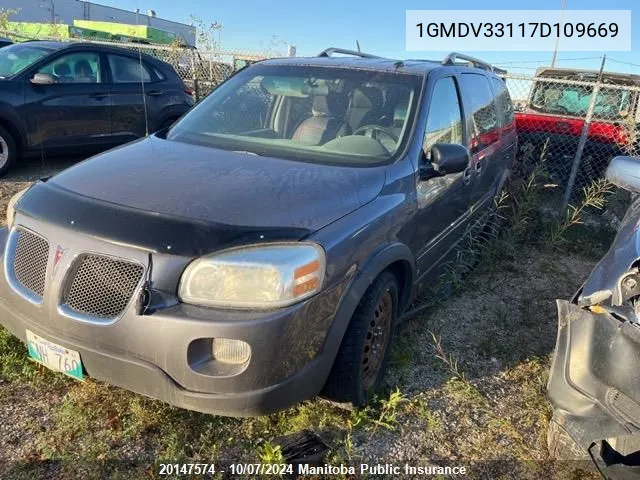 1GMDV33117D109669 2007 Pontiac Montana Sv6 Ext