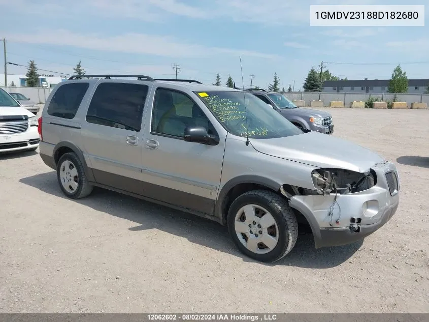 2008 Pontiac Montana Sv6 VIN: 1GMDV23188D182680 Lot: 12062602