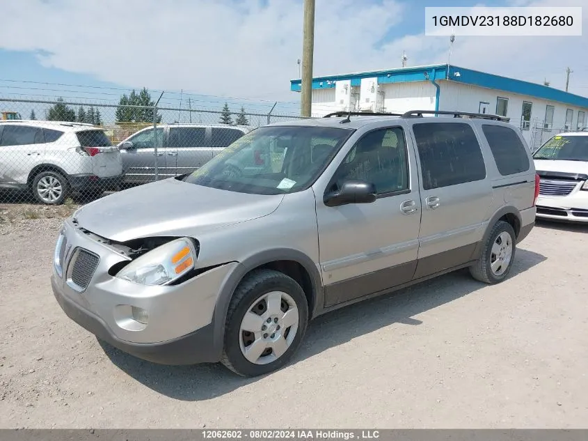 2008 Pontiac Montana Sv6 VIN: 1GMDV23188D182680 Lot: 12062602