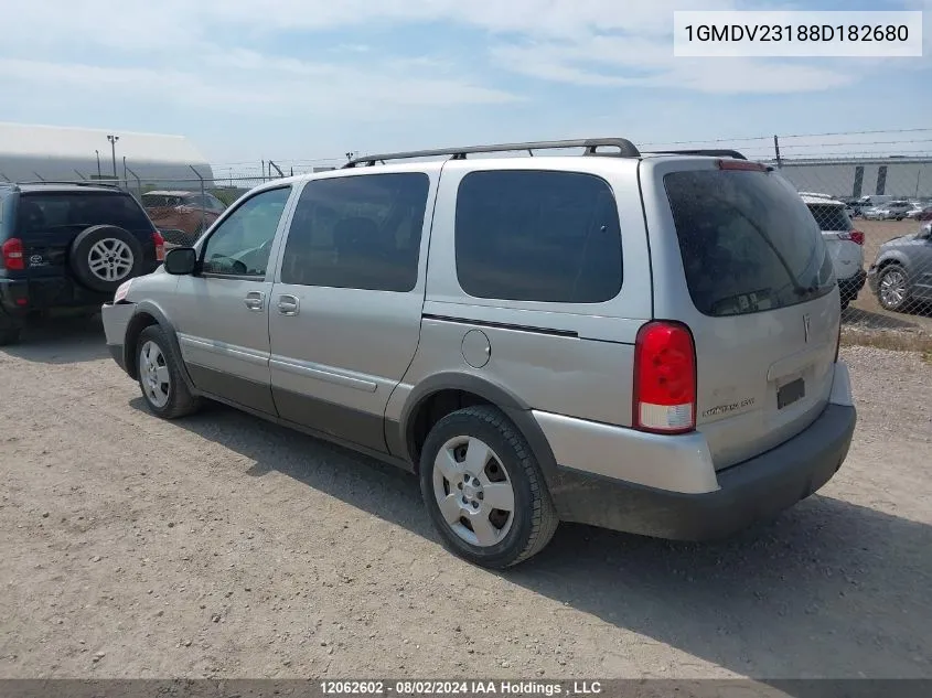 2008 Pontiac Montana Sv6 VIN: 1GMDV23188D182680 Lot: 12062602