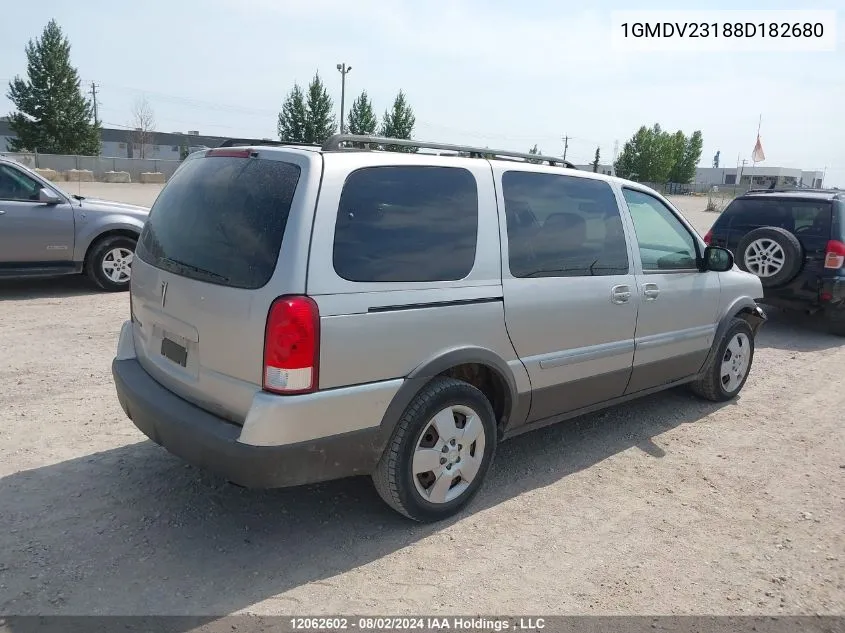 2008 Pontiac Montana Sv6 VIN: 1GMDV23188D182680 Lot: 12062602