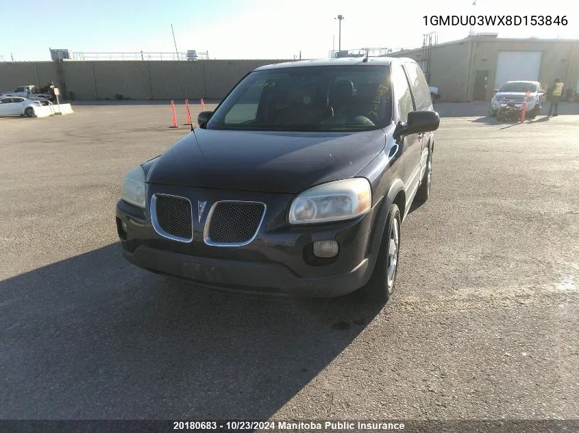 2008 Pontiac Montana Sv6 Sv6 VIN: 1GMDU03WX8D153846 Lot: 20180683