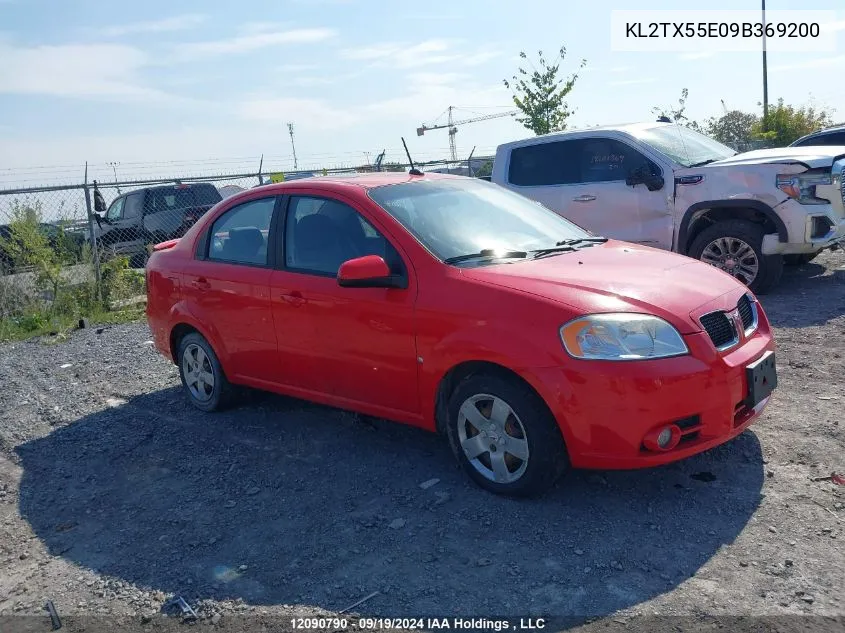 2009 Pontiac G3 Wave VIN: KL2TX55E09B369200 Lot: 12090790