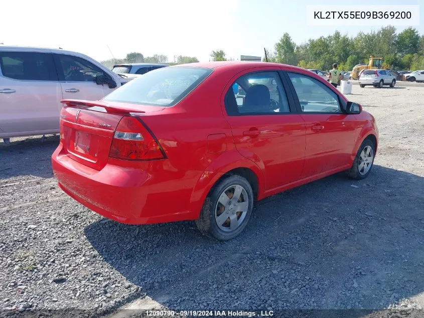 2009 Pontiac G3 Wave VIN: KL2TX55E09B369200 Lot: 12090790