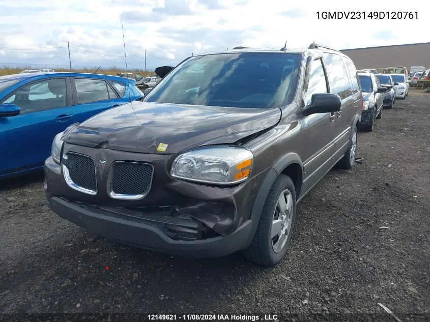 2009 Pontiac Montana Sv6 VIN: 1GMDV23149D120761 Lot: 12149621