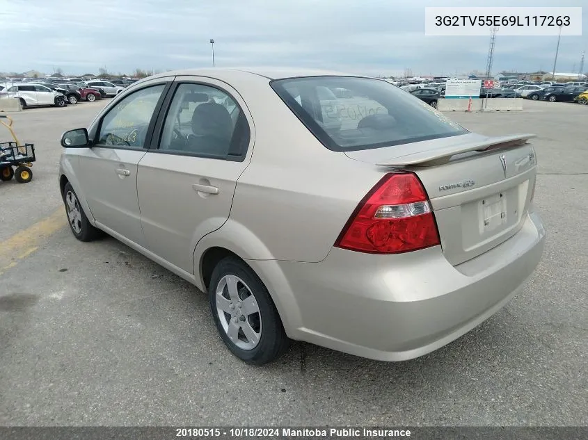 2009 Pontiac G3 Wave VIN: 3G2TV55E69L117263 Lot: 20180515